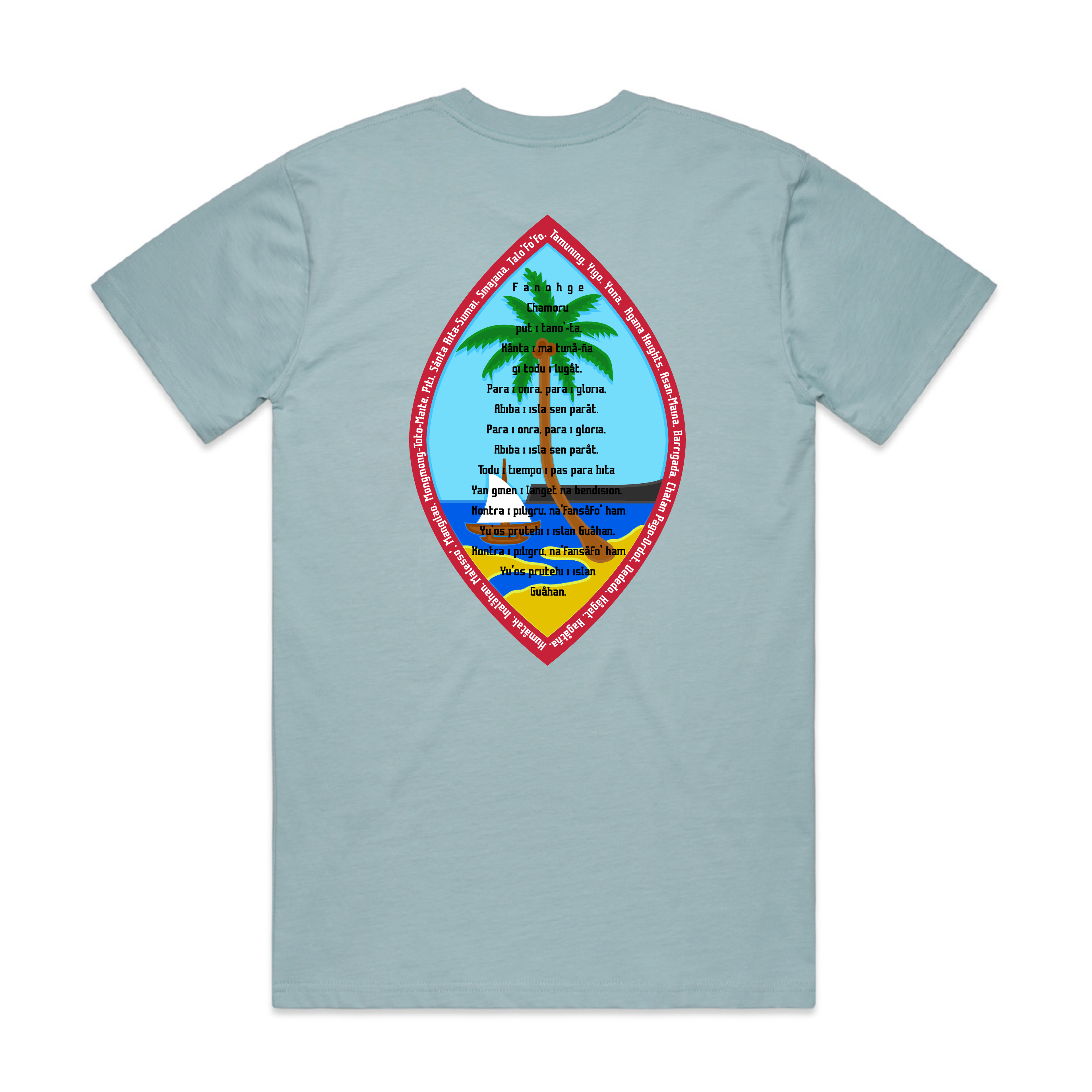 GUAM BUILT SEAFOAM BLUE T-SHIRT