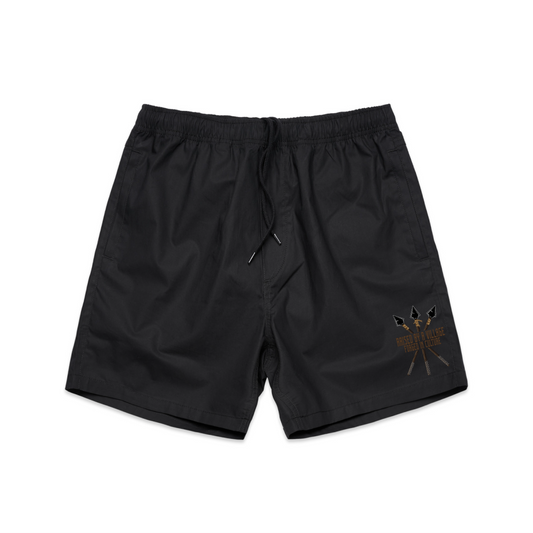 RAISED BY A VILLAGE BLACK SHORTS
