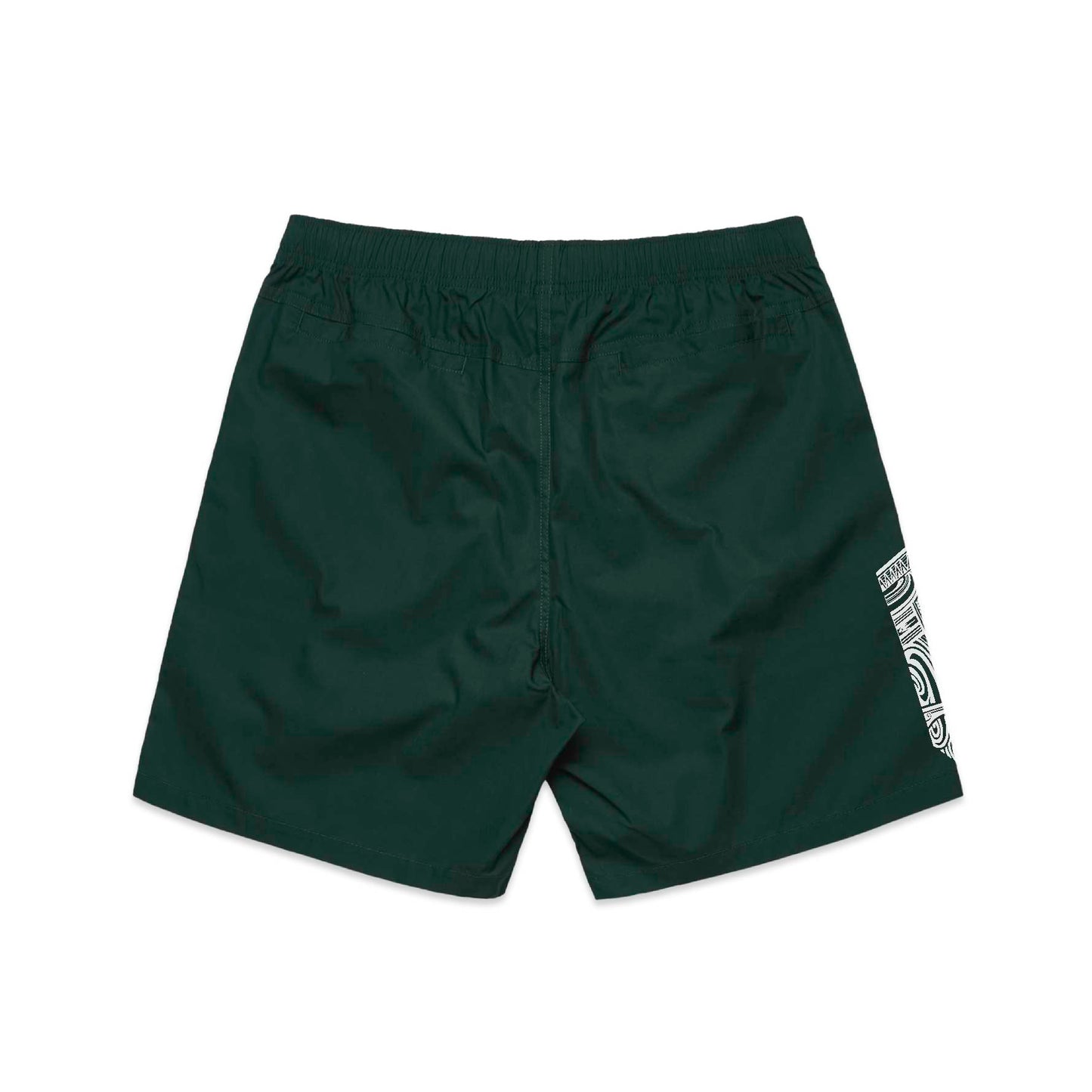 TIKI FOREST GREEN BEACH SHORTS